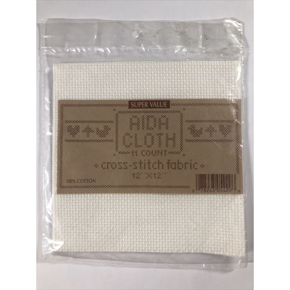 HAND CRAFTED AIDA Cloth Counted Cross Stitch Fabric 11 ct Ivory 12"x12"